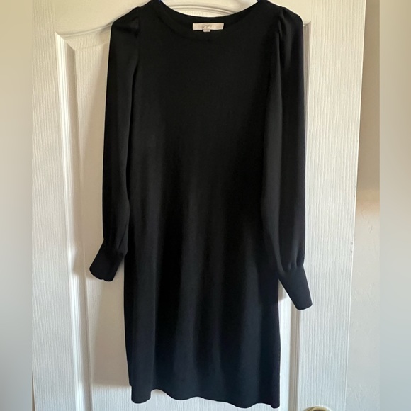 Loft Sweater Dress with Sheer Sleeves - Picture 1 of 4